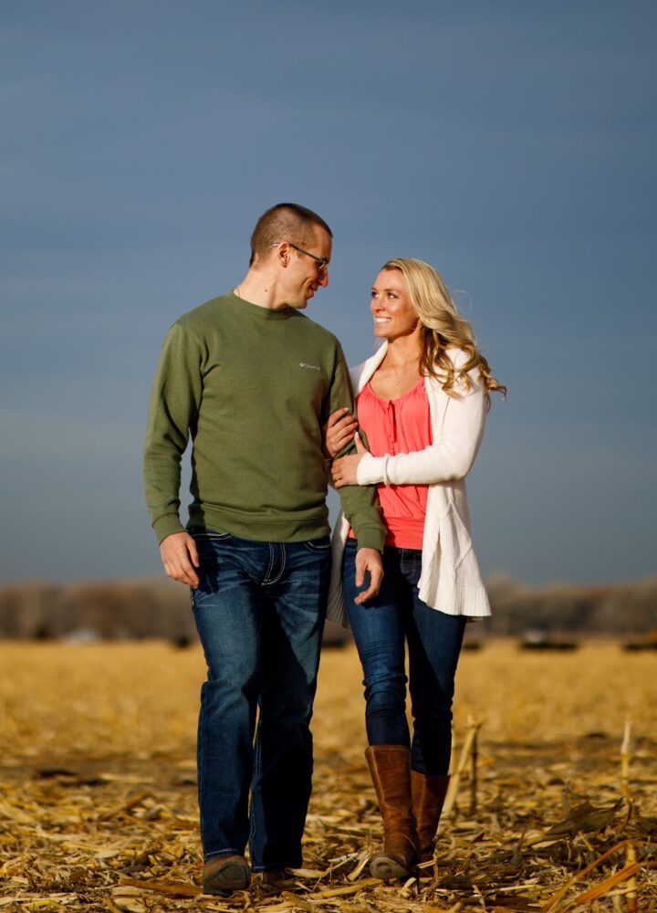 Kinsey Hindman and Sam Moses celebrate their engagement at their family farm in Longmont, Wednesday, Jan. 9, 2019. Photo by Justin Edmonds